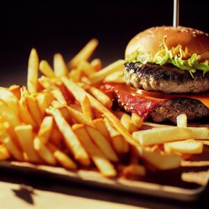 hamburger, double patty burger, french fries, burger, meat, food, restaurant, lunch, fast food, fries, hamburger, hamburger, french fries, french fries, french fries, french fries, french fries, burger-7422976.jpg